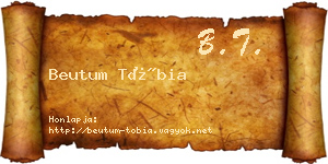 Beutum Tóbia névjegykártya